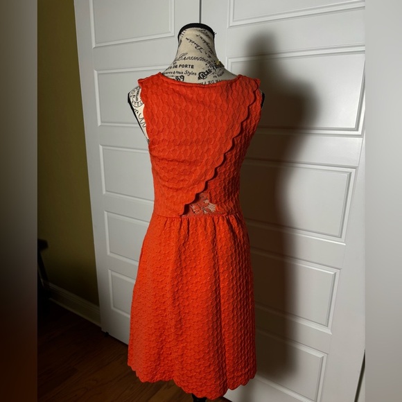 Anthropologie Maeve Coral Caye Scalloped Dress - Picture 4 of 8